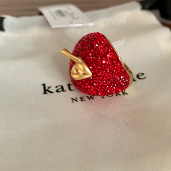 ❌SOLD❌NWT•Kate Spade•Crystal Apple Cocktail Ring - Picture 8 of 8
